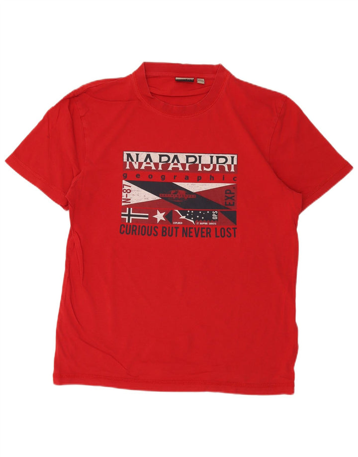 NAPAPIJRI Mens Graphic T-Shirt Top Large Red