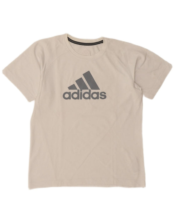 Adidas Boys Clima 365 Graphic T-Shirt Top 13-14 Years White Cotton