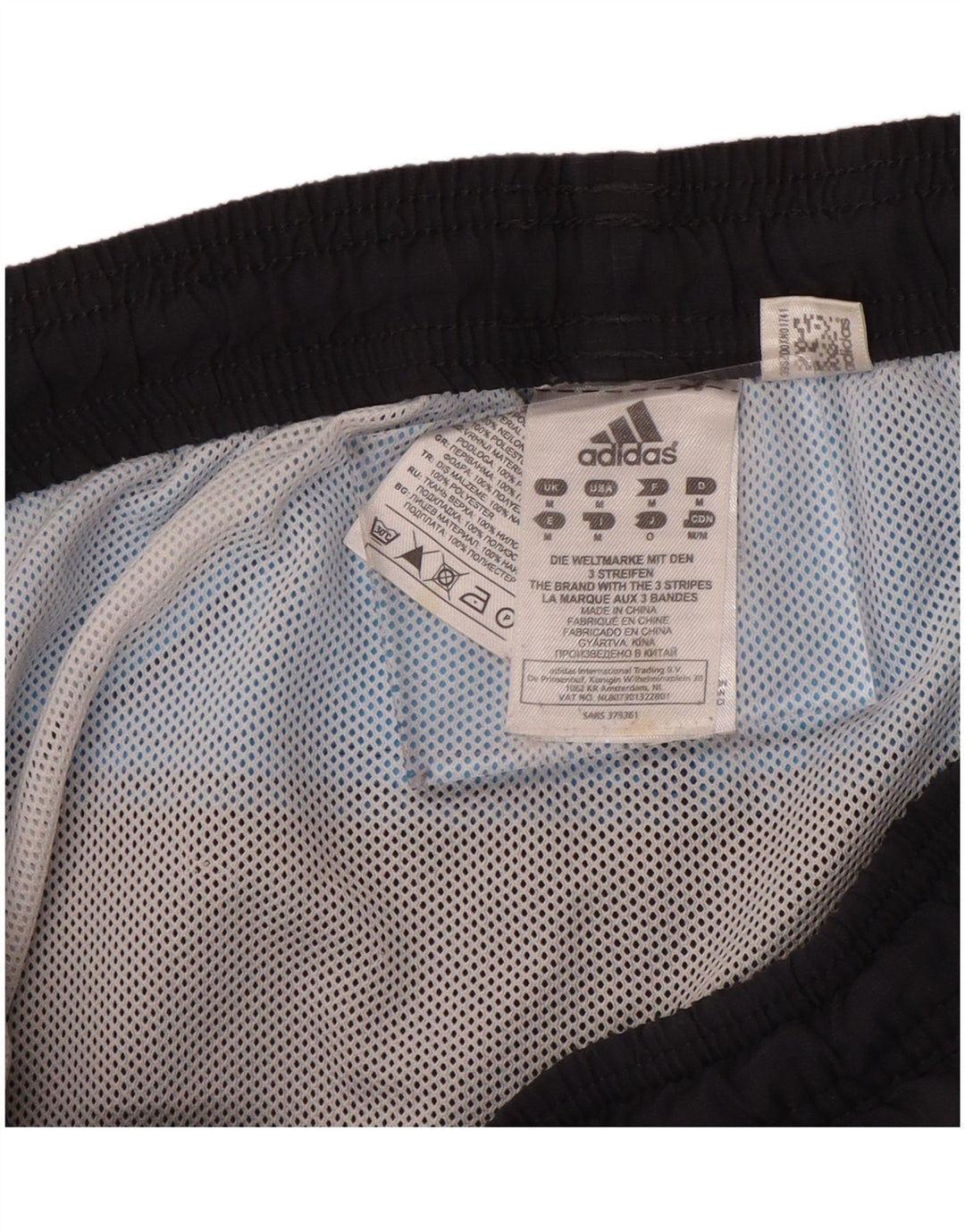 ADIDAS Mens Sport Shorts Medium  Navy Blue Colourblock Polyester