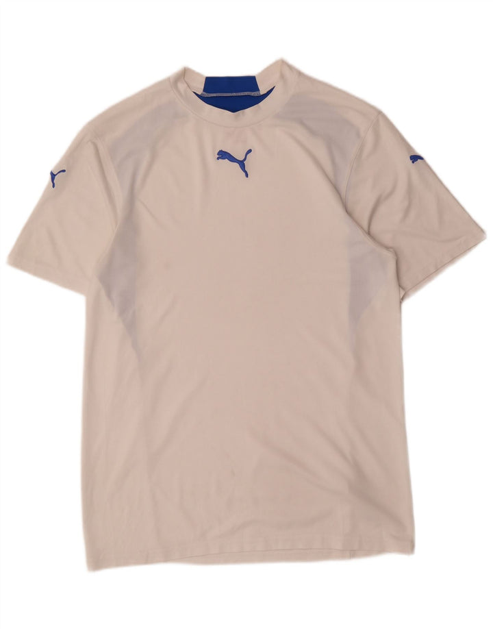 Puma Mens T-Shirt Top Small White Colourblock Polyester