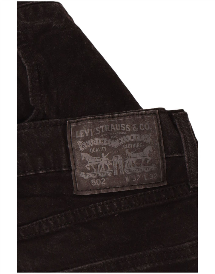 Levi's Mens 502 Tapered Jeans W32 L32 Black Cotton