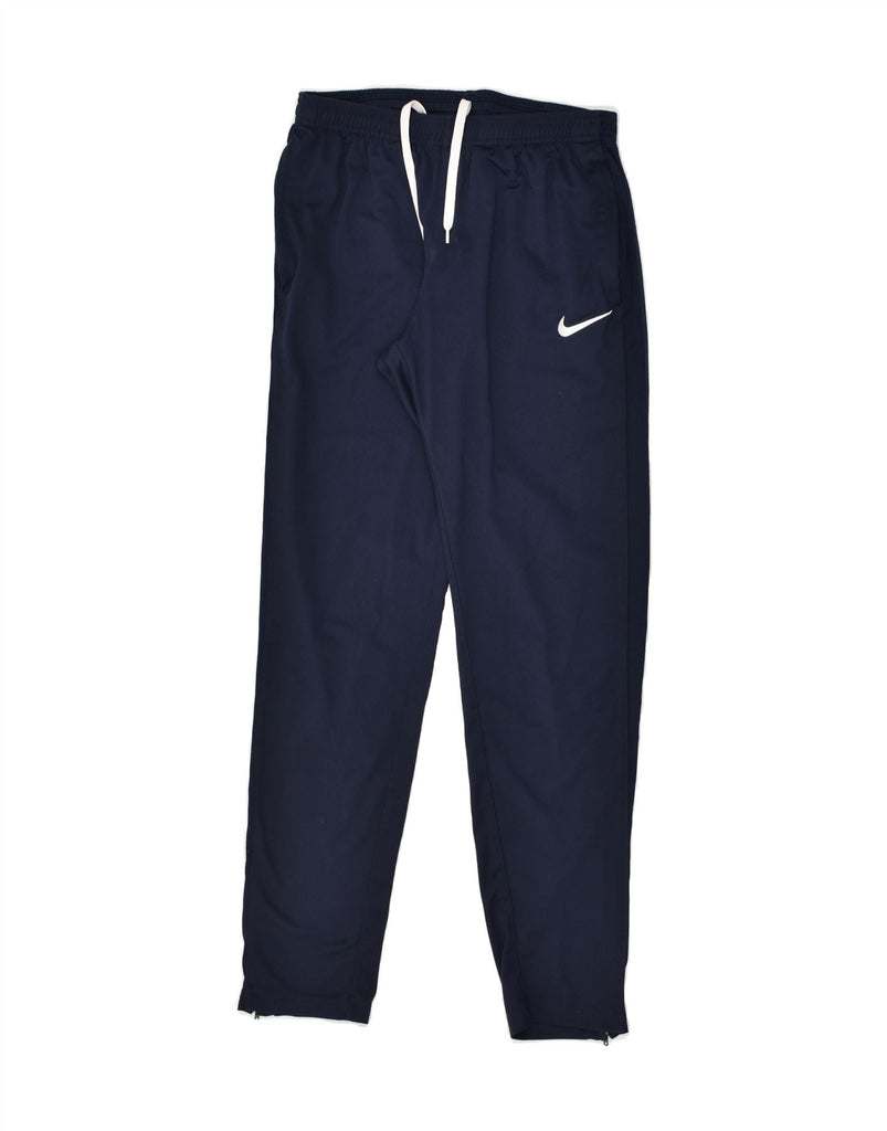 NIKE Mens Dri Fit Tracksuit Trousers Small Navy Blue Polyester | Vintage Nike | Thrift | Second-Hand Nike | Used Clothing | Messina Hembry 