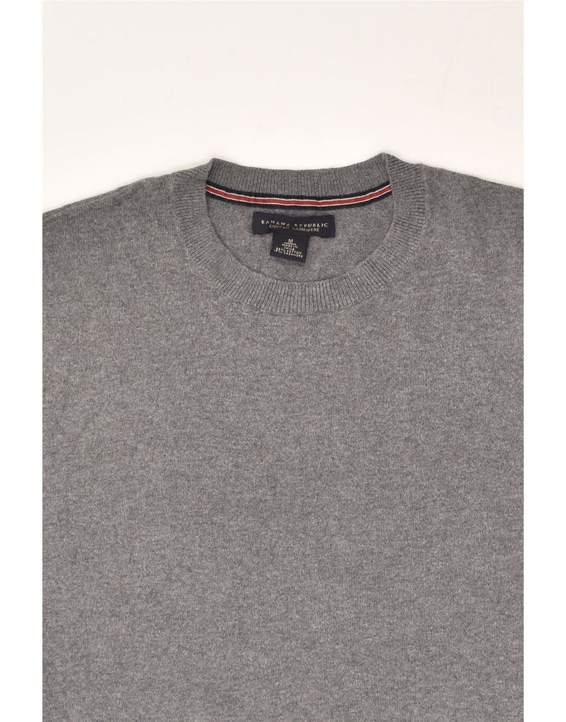 BANANA REPUBLIC Mens Crew Neck Jumper Sweater Medium Grey Cotton | Vintage Banana Republic | Thrift | Second-Hand Banana Republic | Used Clothing | Messina Hembry 