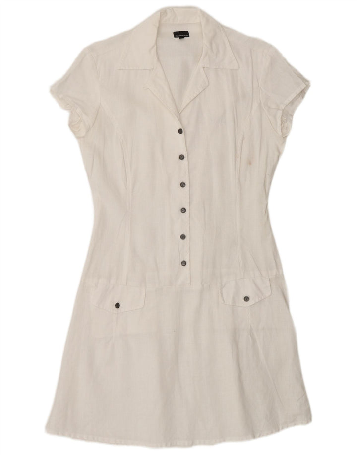 Calvin Klein Jeans Womens A-Line Dress UK 14 Medium White