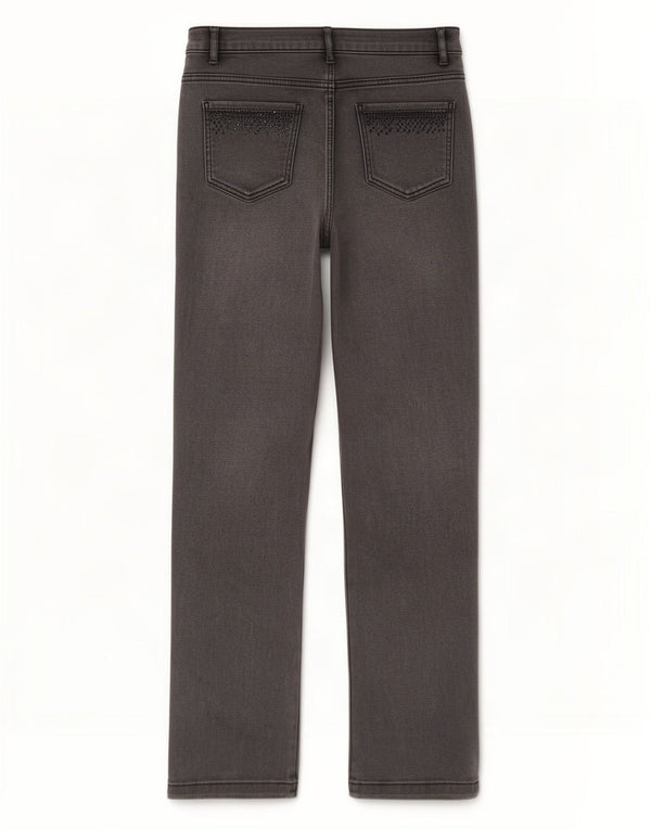 Marks & Spencer Womens Straight Jeans UK 12 Medium W30 L29 Grey Cotton
