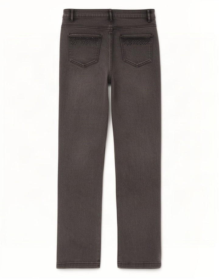 Marks & Spencer Womens Straight Jeans UK 12 Medium W30 L29 Grey Cotton
