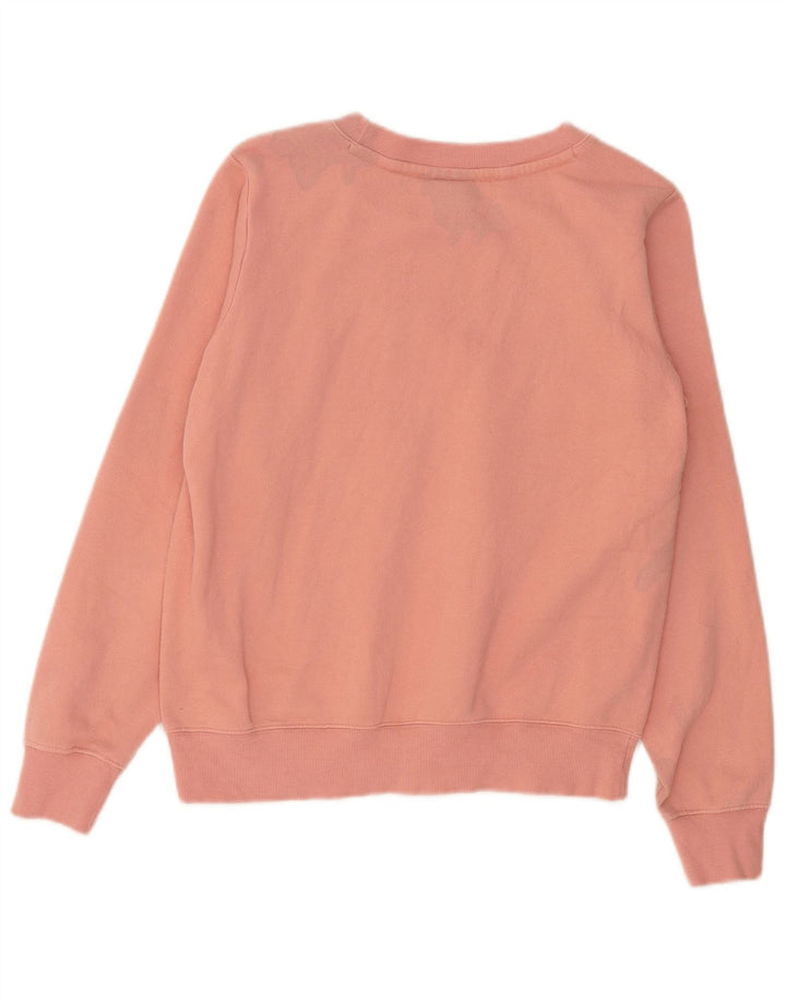 Champion Womens Graphic Sweatshirt Jumper UK 14 Medium Pink Cotton