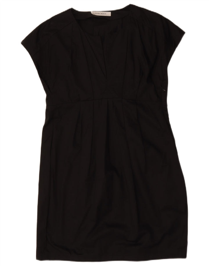 Zara Womens Sheath Dress UK 14 Large Black Cotton