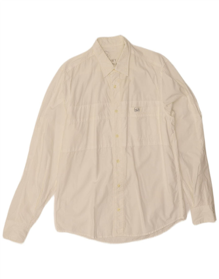 Murphy & Nye Mens Sailmakers Shirt Large Off White Cotton