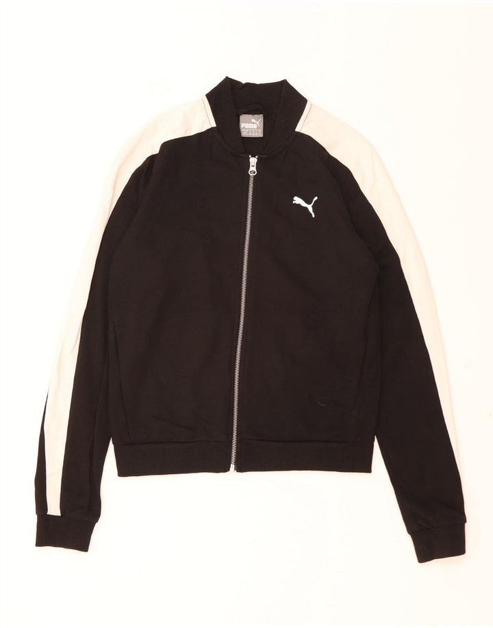Puma Womens Tracksuit Top Jacket UK 8 Small Black Colourblock