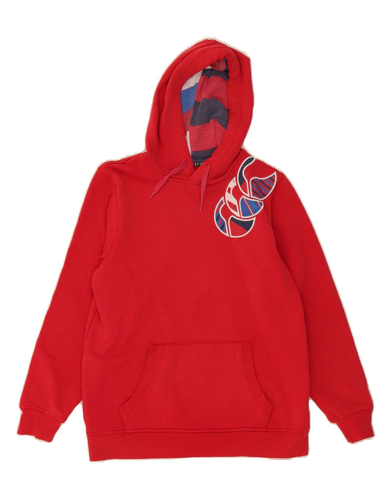 CANTERBURY Boys Graphic Hoodie Jumper 13-14 Years Red Vintage Canterbury and Second-Hand Canterbury from Messina Hembry 