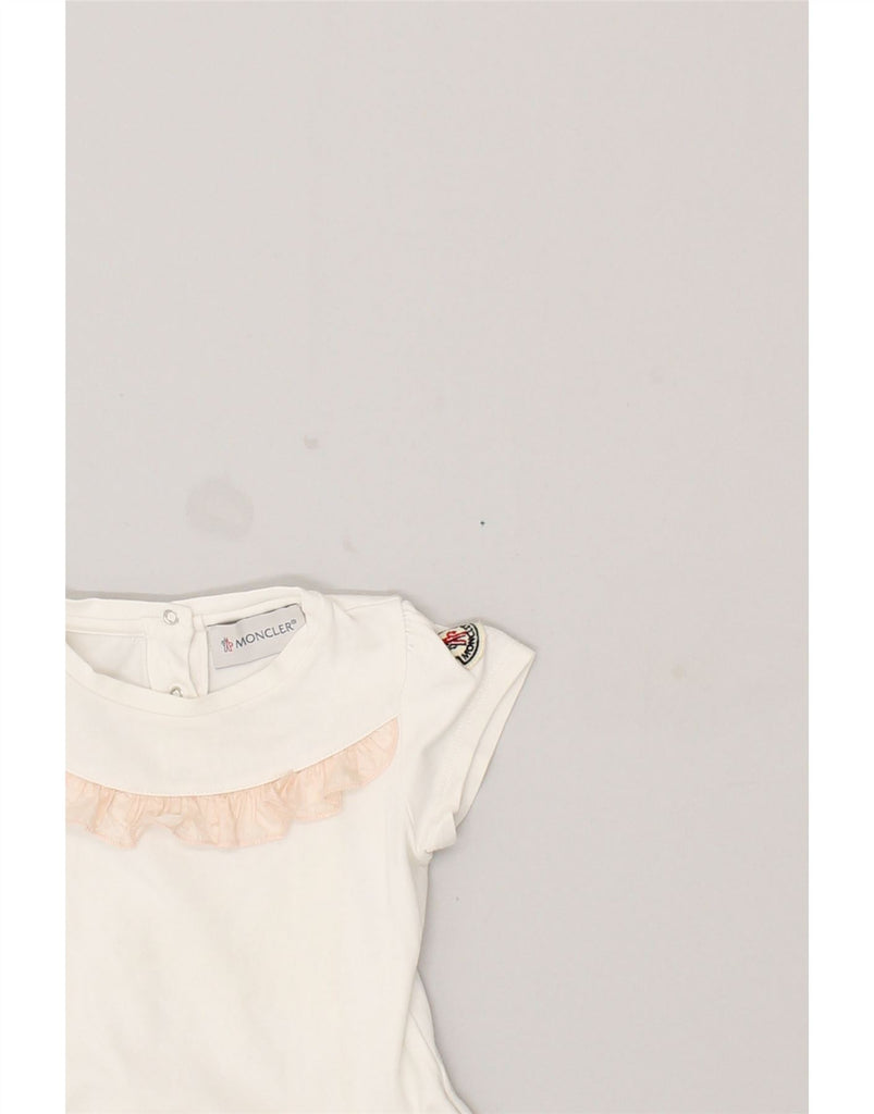 MONCLER Baby Girls Graphic T-Shirt Top 6-9 Months White | Vintage Moncler | Thrift | Second-Hand Moncler | Used Clothing | Messina Hembry 
