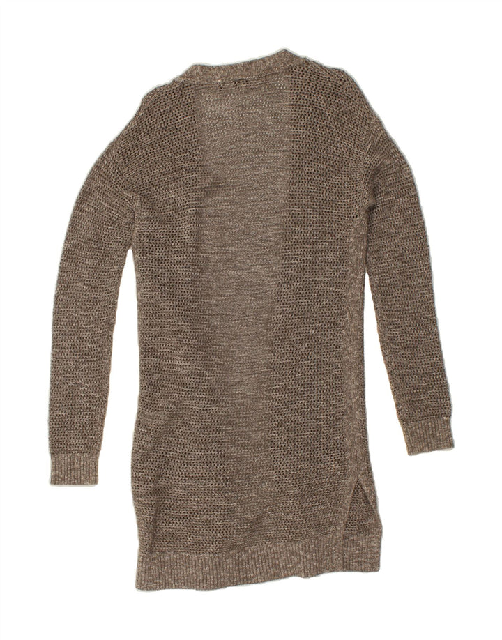 FAT FACE Womens Longline Open Cardigan Sweater UK 10 Small Grey Cotton Vintage Fat Face and Second-Hand Fat Face from Messina Hembry 