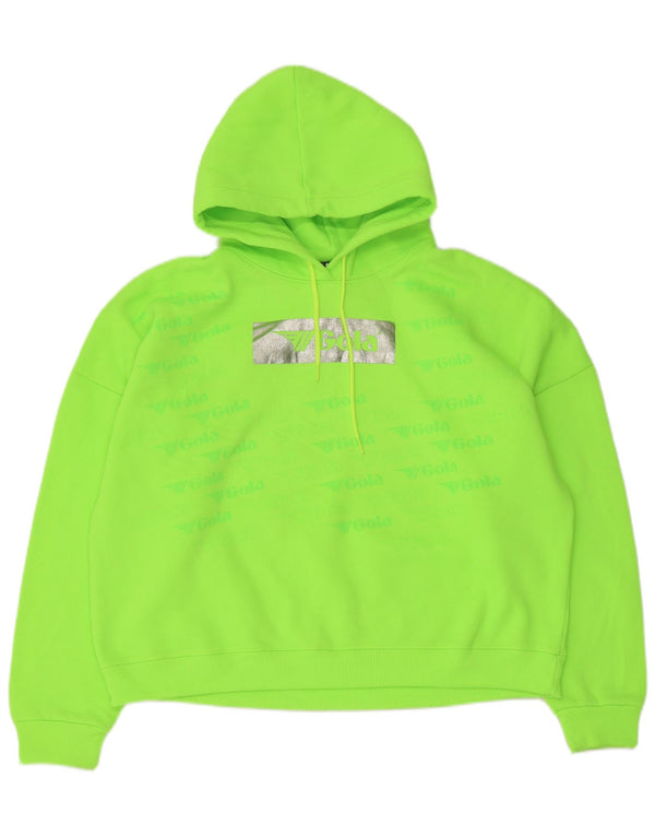 Gola Womens Oversized Crop Graphic Hoodie Jumper UK 18 XL Green Flecked
