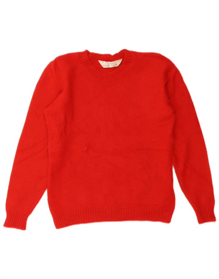 Marks & Spencer Womens Crop Crew Neck Jumper Sweater UK 8 Small Red