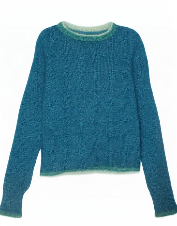 Vintage Womens Crew Neck Jumper Sweater UK 10 Small Blue
