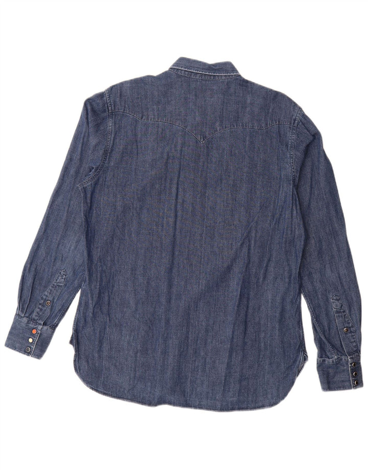 Bagutta Mens Denim Shirt Large Blue