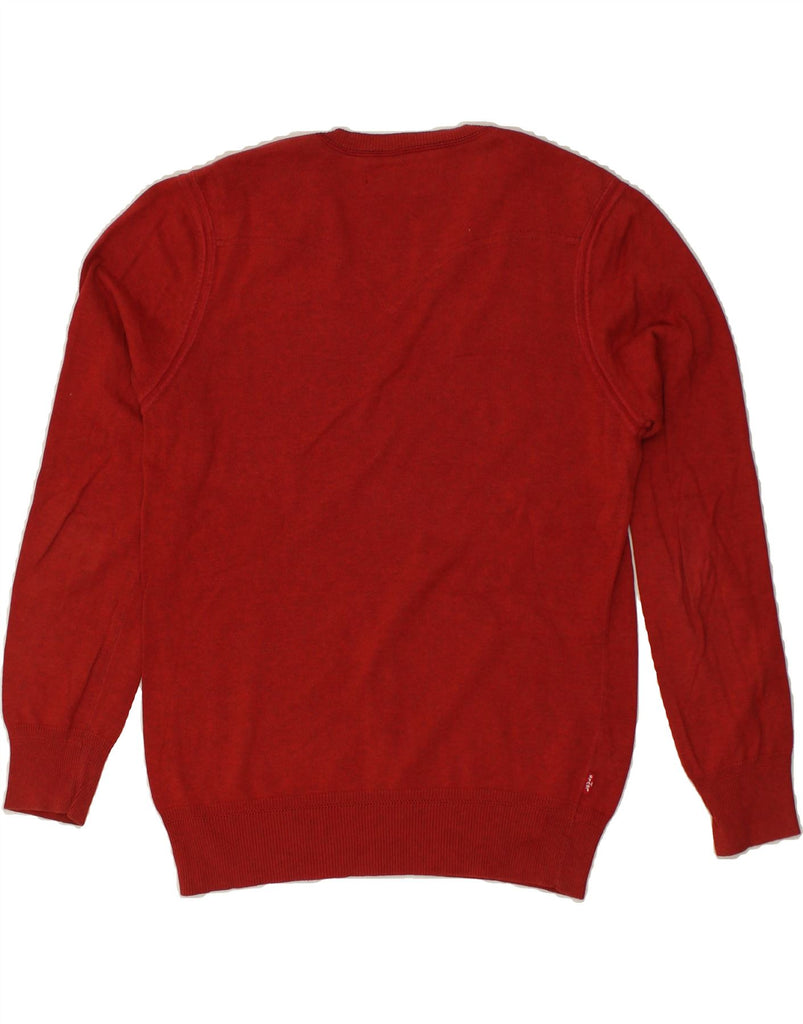 LEVI'S Mens V-Neck Jumper Sweater Medium Red Cotton | Vintage Levi's | Thrift | Second-Hand Levi's | Used Clothing | Messina Hembry 