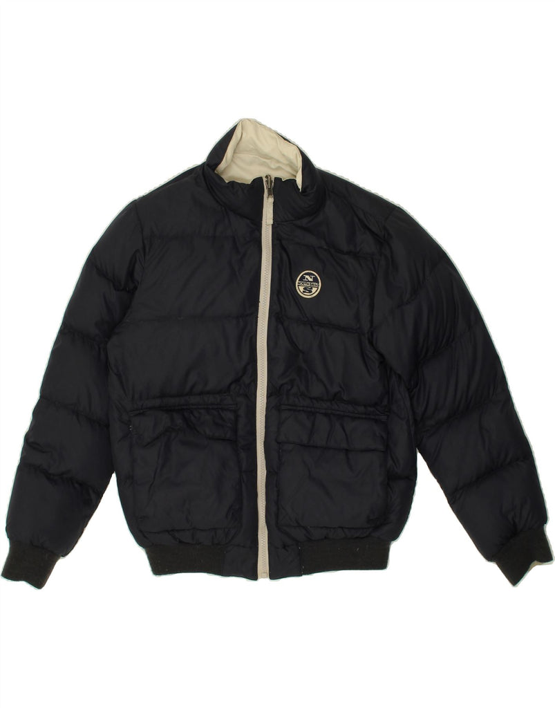 NORTH SAILS Boys Reversible Padded Jacket 9-10 Years Navy Blue Polyamide Vintage North Sails and Second-Hand North Sails from Messina Hembry 