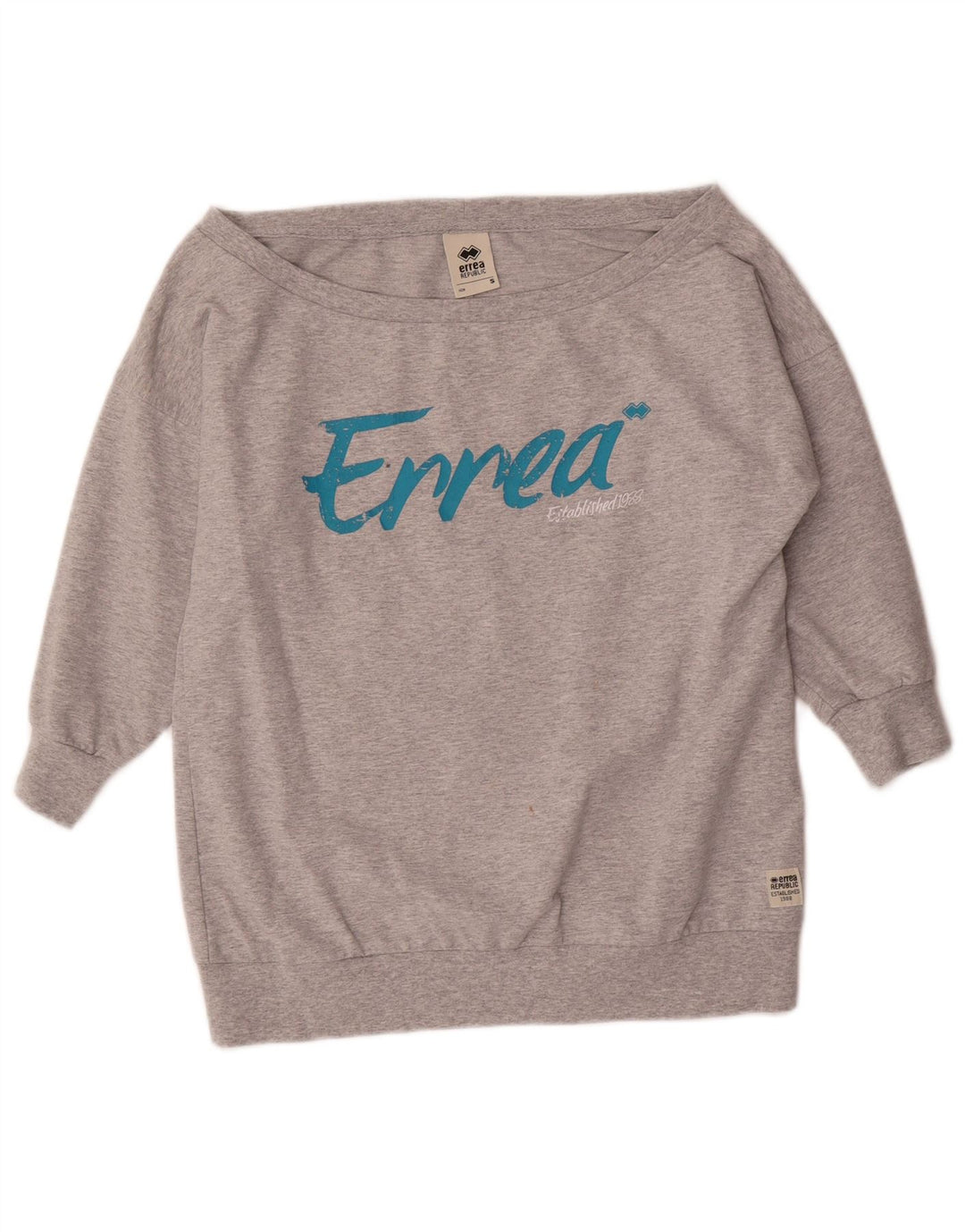 Errea Womens Oversized Off Shoulder Sweatshirt Jumper UK 10 Small Grey
