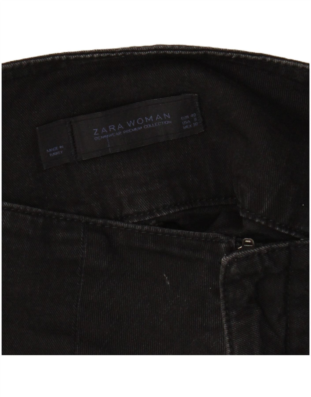 Zara Womens Mini Denim Skirt EU 40 Medium W30  Black Cotton