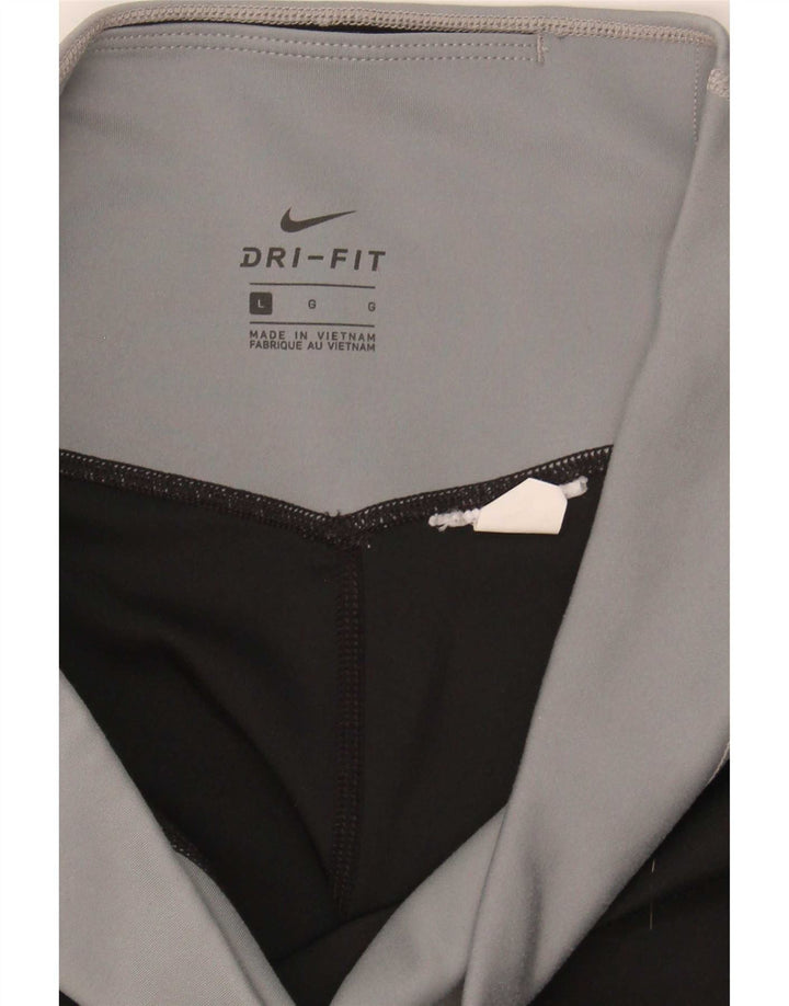 Nike Womens Dri Fit Crop Leggings UK 14 Large Multicoloured Colourblock