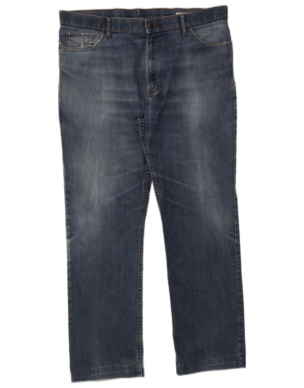 Marks & Spencer Mens Regular Fit Straight Jeans W40 L33 Blue Cotton