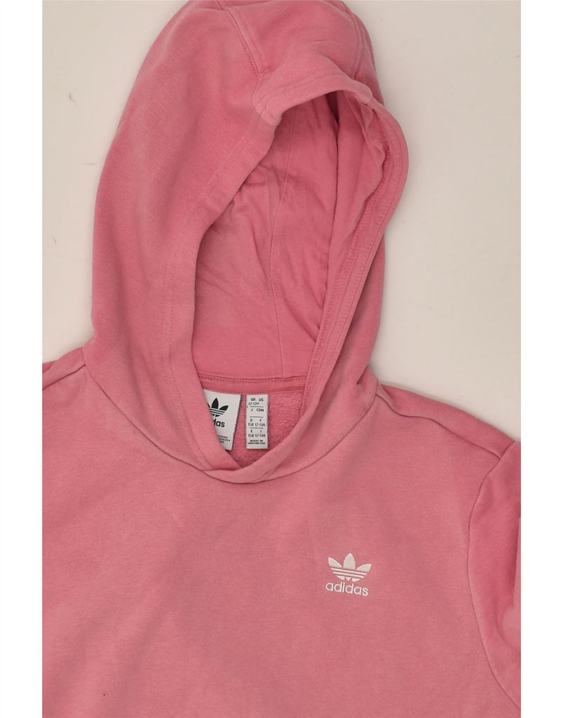 ADIDAS Girls Hoodie Jumper 12-13 Years Pink | Vintage Adidas | Thrift | Second-Hand Adidas | Used Clothing | Messina Hembry 