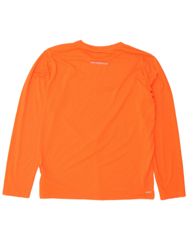 New Balance Mens Top Long Sleeve Large Orange Polyester