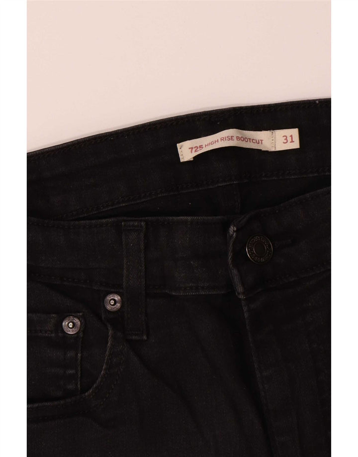 Levi's Womens 725 High Rise Bootcut Jeans W31 L30 Black Cotton