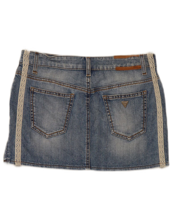 Guess Womens Low Waist Mini Denim Skirt W29 Medium Blue Cotton