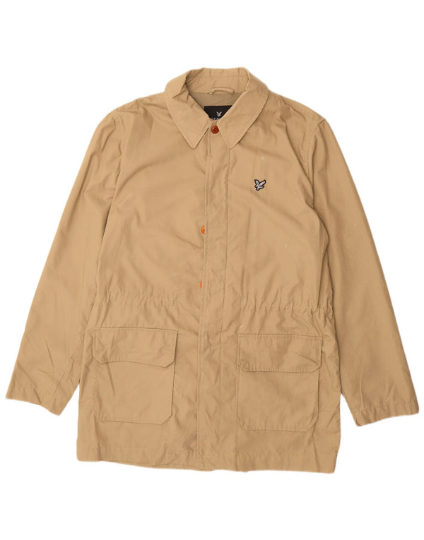 LYLE & SCOTT Mens Utility Jacket UK 40 Large Beige Cotton