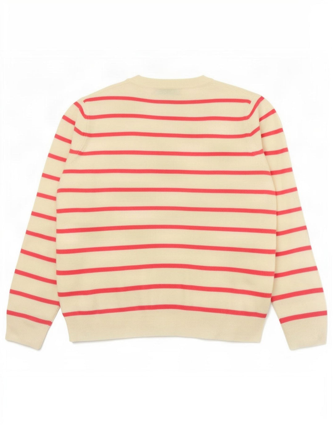 Marks & Spencer Womens V-Neck Jumper Sweater UK 14 Medium Pink Striped