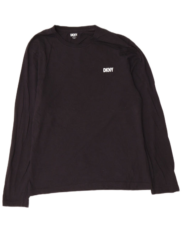 Dkny Mens Top Long Sleeve Large Black Cotton