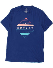 HURLEY Mens Graphic T-Shirt Top Medium Blue Cotton