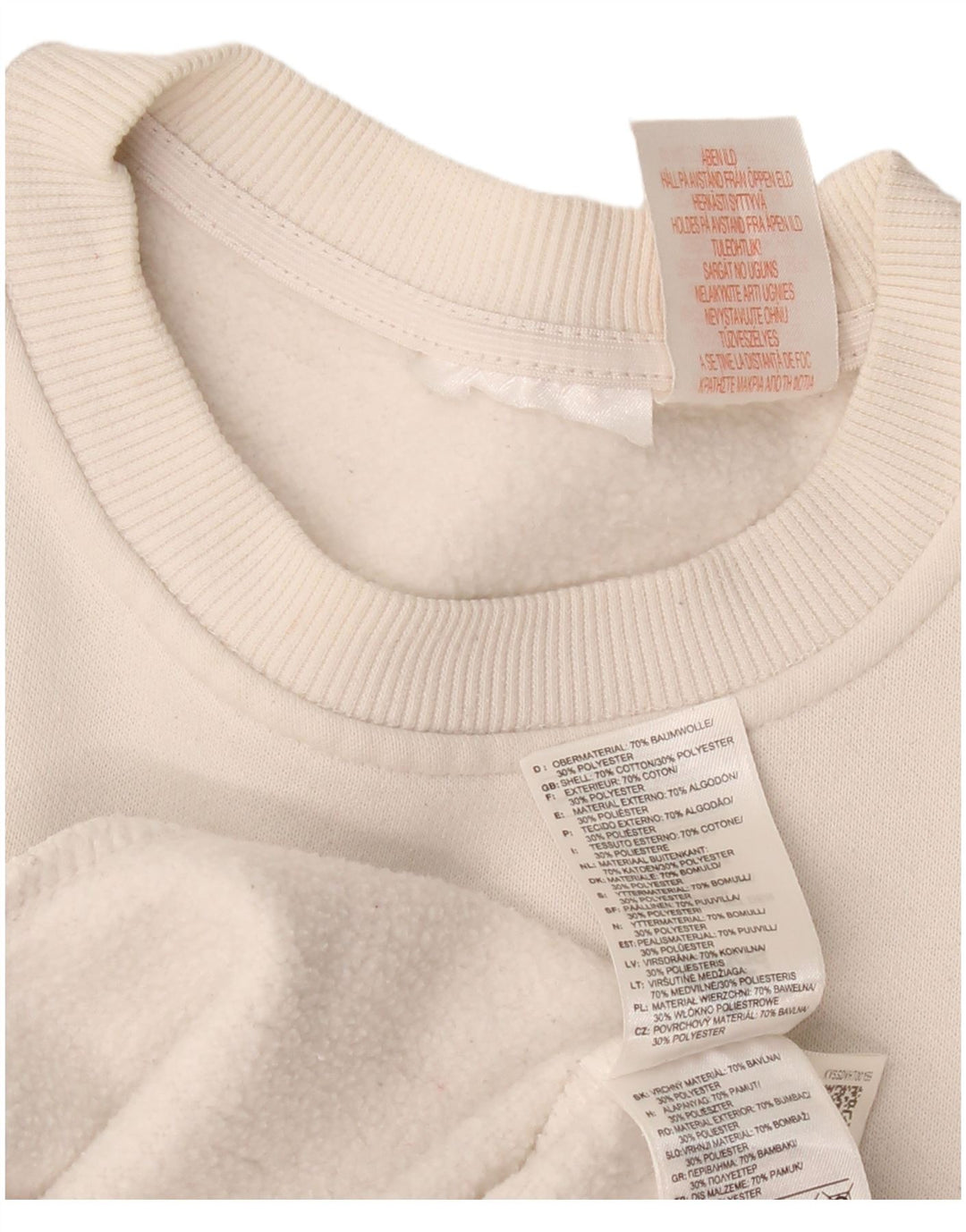 Adidas Womens Graphic Sweatshirt Jumper UK 14 Medium White Cotton