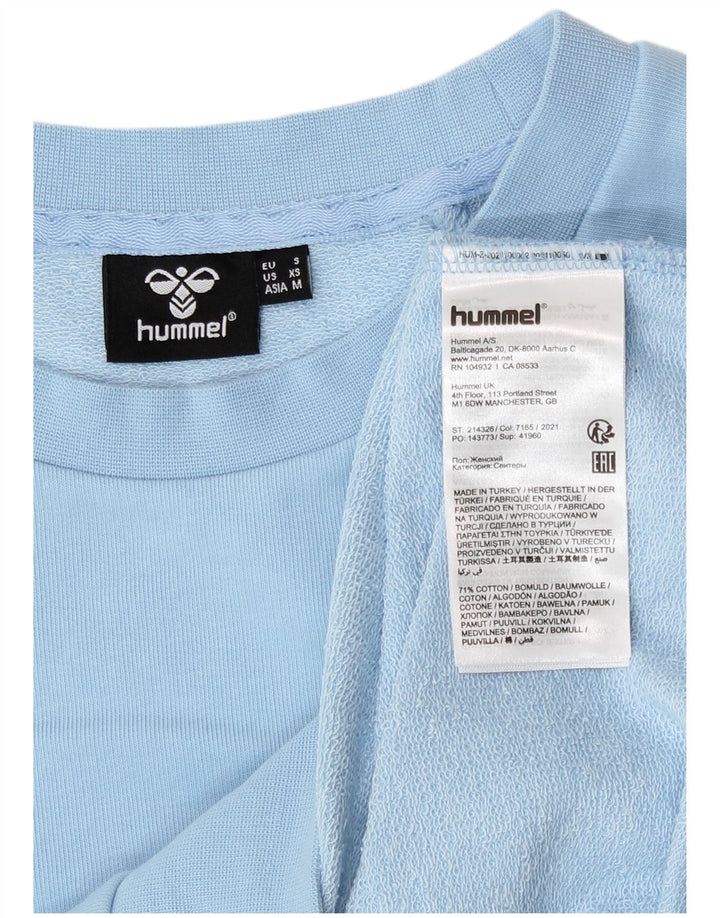 Hummel Mens Graphic Sweatshirt Jumper Small Blue Cotton