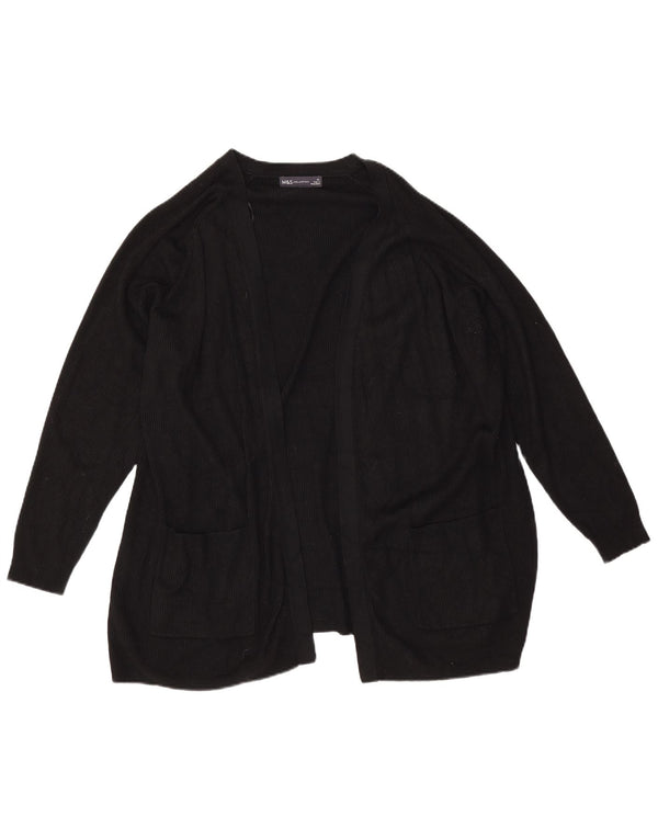 Marks & Spencer Womens Open Cardigan Sweater UK 18 XL Black Viscose