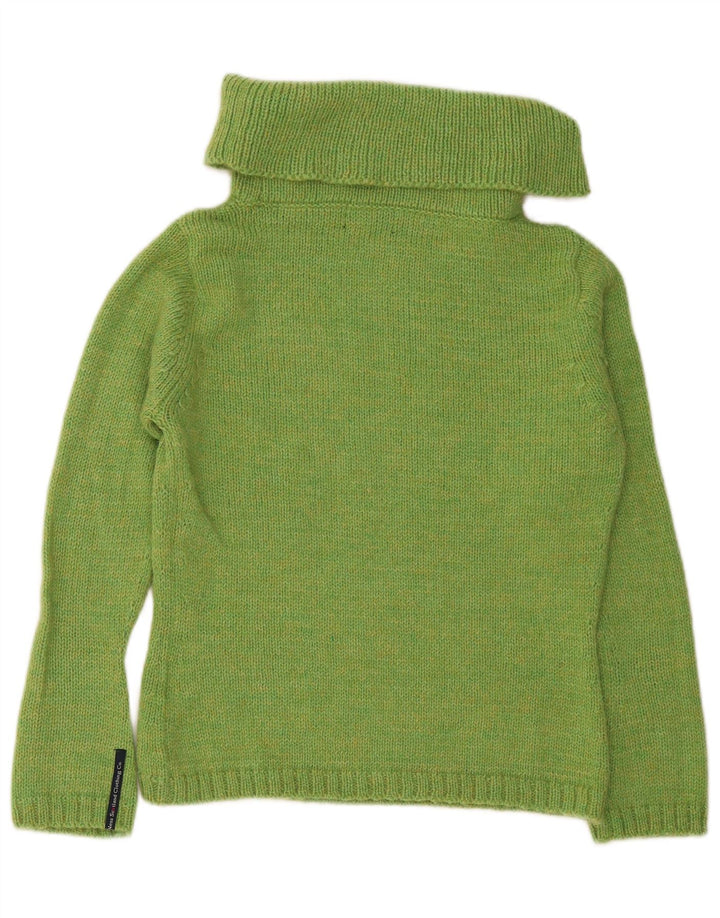 Ness Womens Roll Neck Jumper Sweater UK 14 Large Green Wool