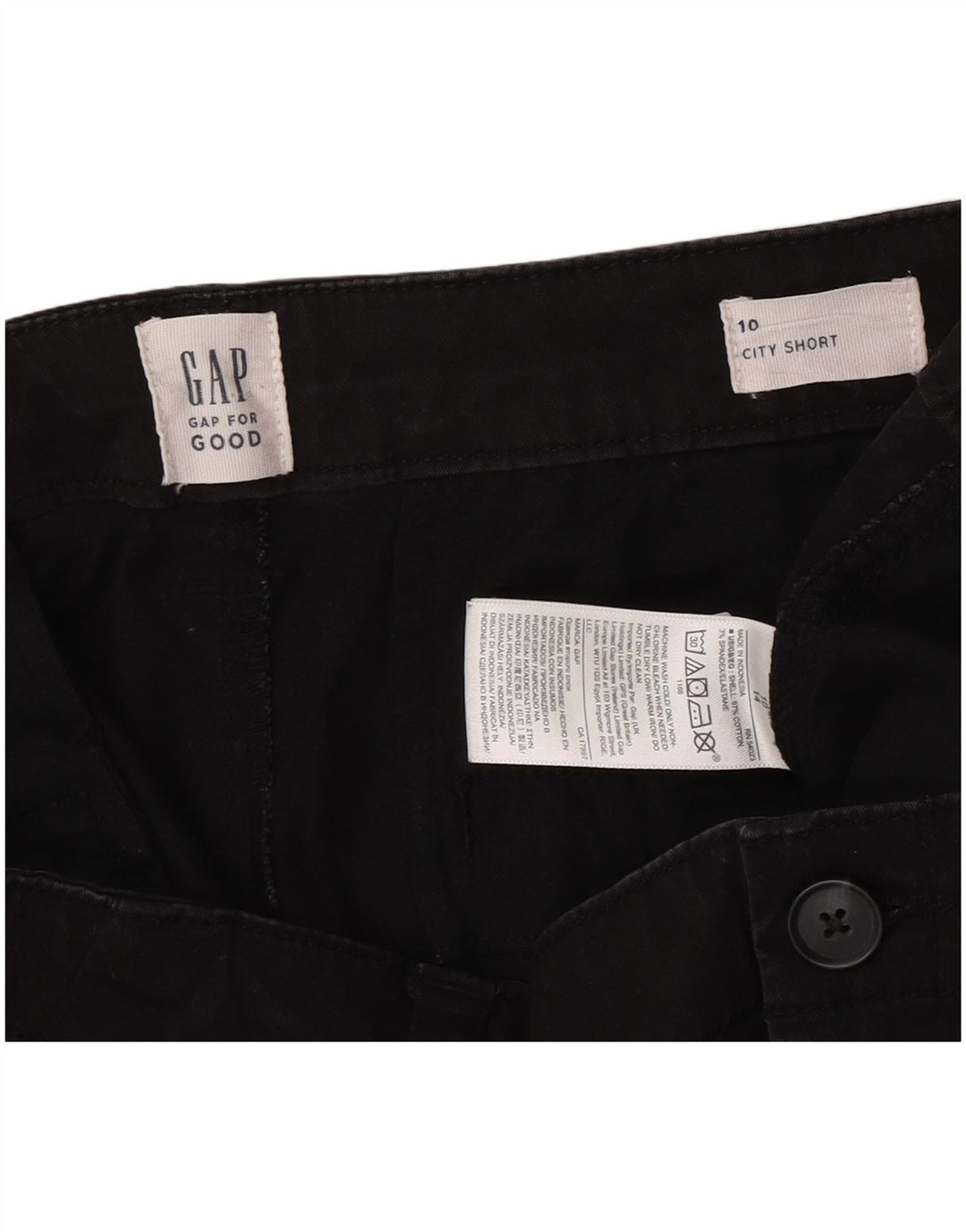 Gap Womens Chino Shorts US 10 Large W32  Black Cotton