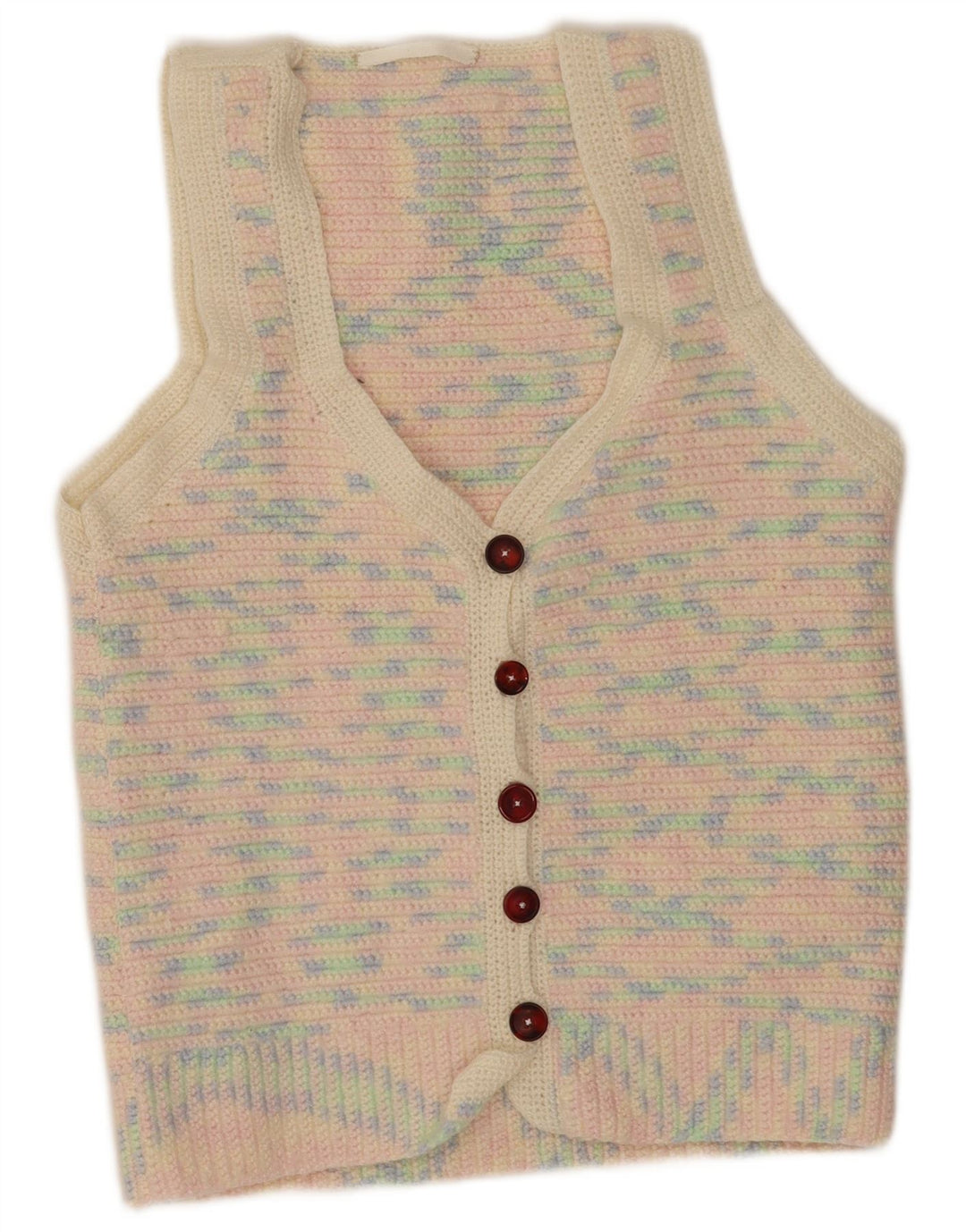 Vintage Womens Cardigan Sweater UK 14 Medium Multicoloured Flecked