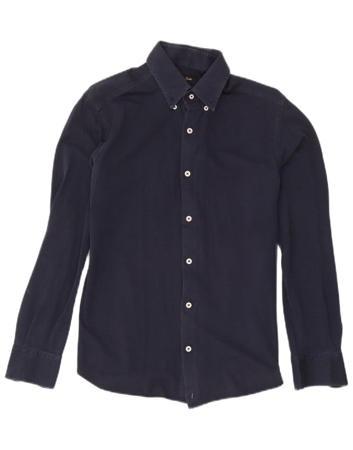 Massimo Dutti Mens Shirt Medium Navy Blue