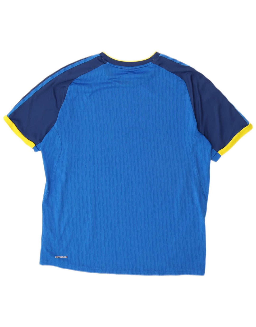 ADIDAS Mens Climacool T-Shirt Top Large Blue Colourblock Polyester