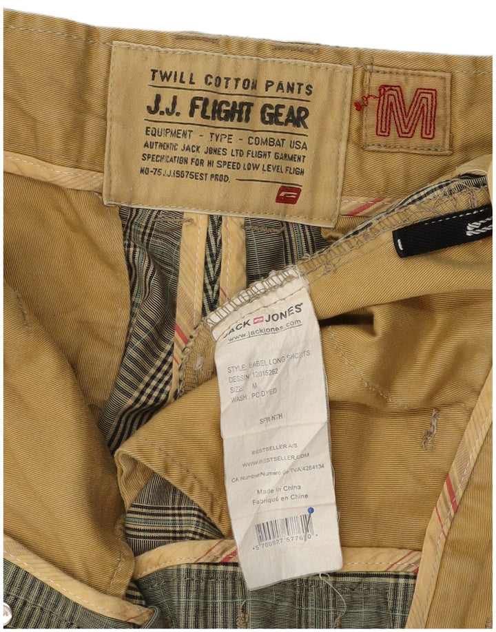 Jack & Jones Mens Chino Shorts Medium W32  Khaki Check Cotton