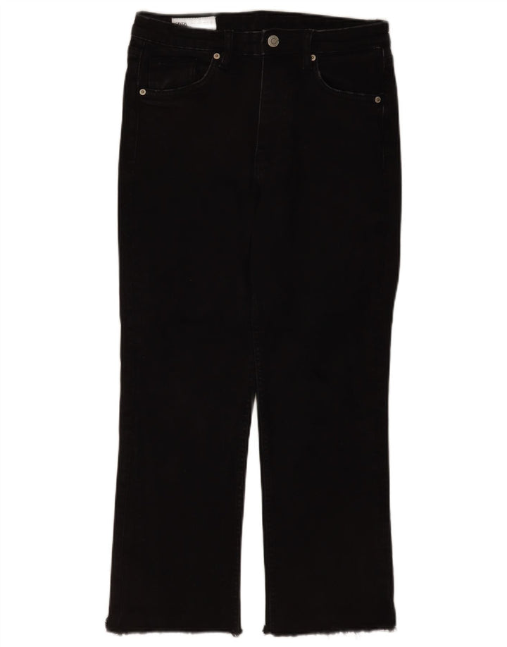 Zara Womens Cropped Jeans EU 38 Small W28 L25 Black