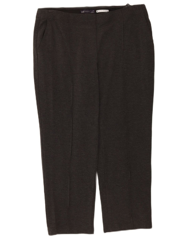 Marks & Spencer Womens Tapered Chino Trousers UK 14 Large W34 L24 Grey
