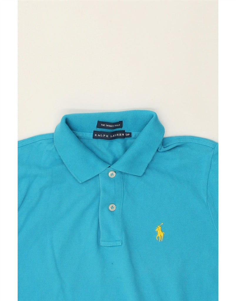 RALPH LAUREN Mens The Skinny Polo Polo Shirt Small Blue Cotton | Vintage Ralph Lauren | Thrift | Second-Hand Ralph Lauren | Used Clothing | Messina Hembry 