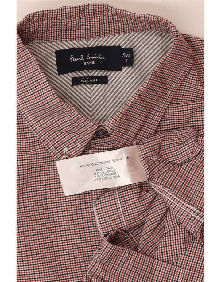 Paul Smith Mens Tailored Fit Shirt Small Red Check Cotton