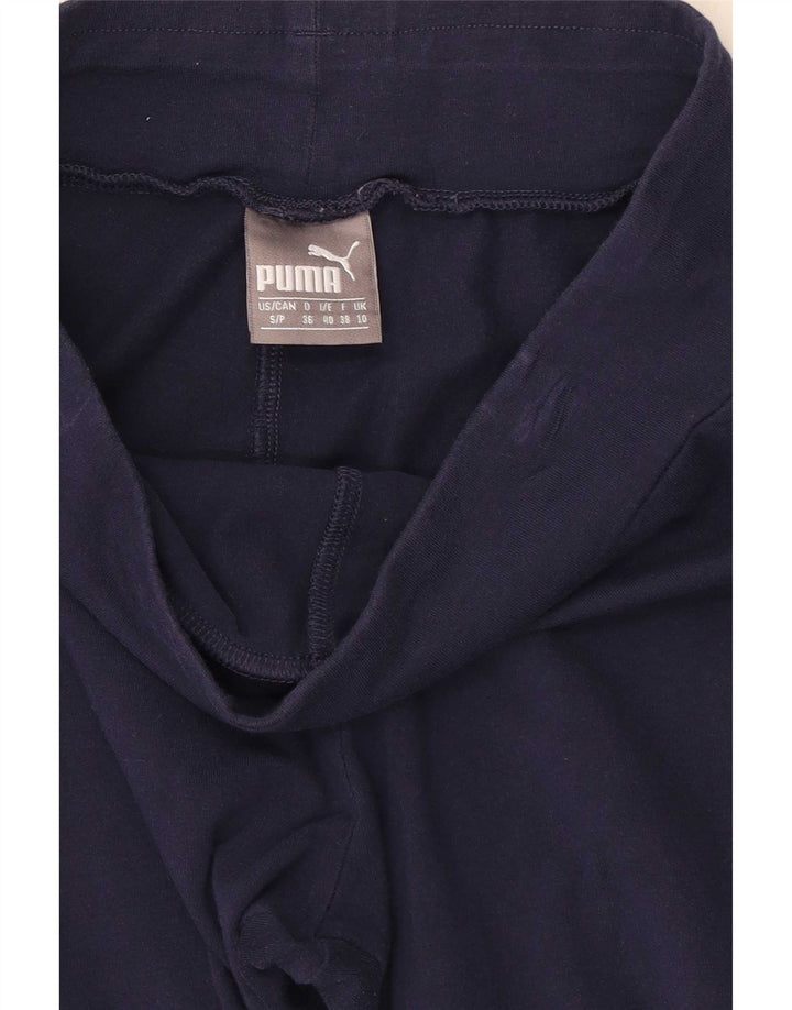 Puma Womens Graphic Leggings UK 10 Small Navy Blue