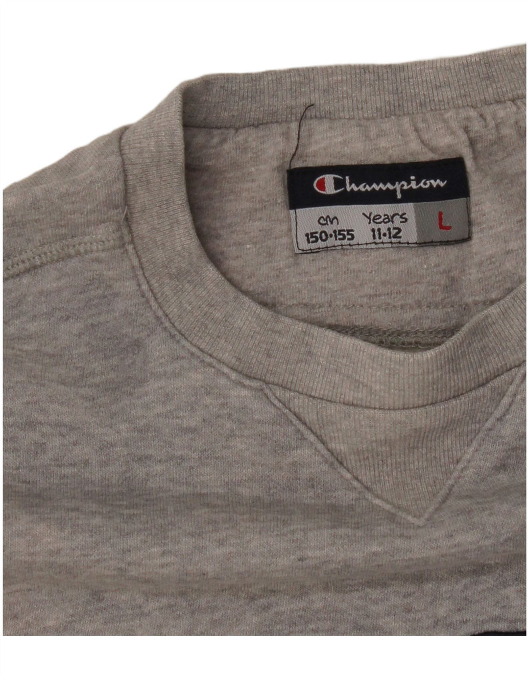 CHAMPION Boys Graphic Sweatshirt Jumper 11-12 Years Large Grey Cotton